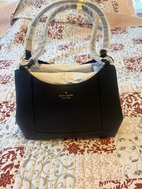kate spade black pebbled leather shoulder bag